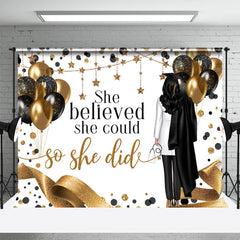 Aperturee - She Believed She Could Girls Graduation Backdrop