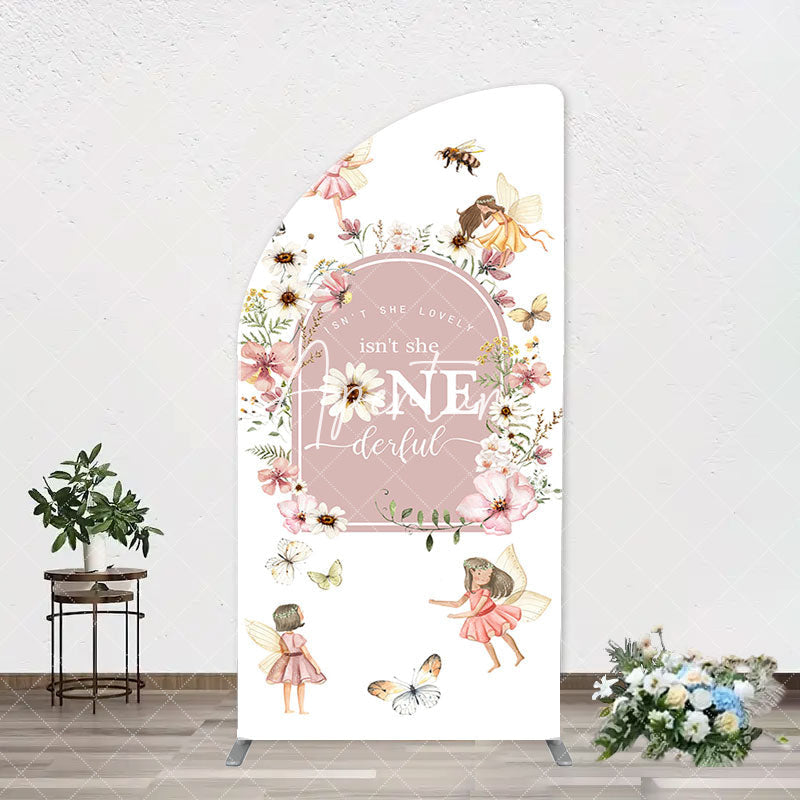 Aperturee - She Onederful Fairy Floral Arch Birthday Backdrop