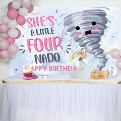 Aperturee - Shes A Little Fournado 4th Birthday Party Backdrop