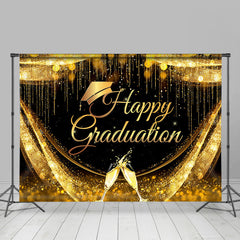 Aperturee - Shining And Grand Black Gold Graduation Backdrop