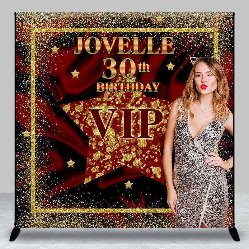 Aperturee - Shining Stars Wine Red Vip Custom Birthday Backdrop