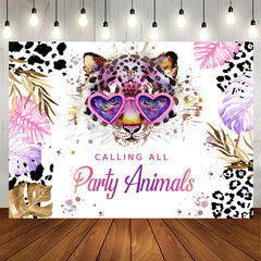 Aperturee - Shiny Calling All Party Animals Happy Birthday Backdrop