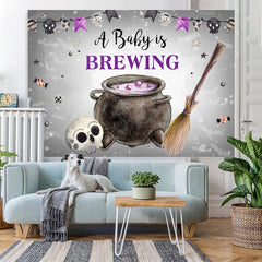 Aperturee - A Baby Is Brewing Halloween Shower Backdrop