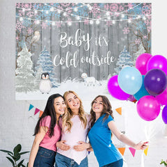 Aperturee - Baby Its Cold Outside Winter Gender Reveal Backdrop