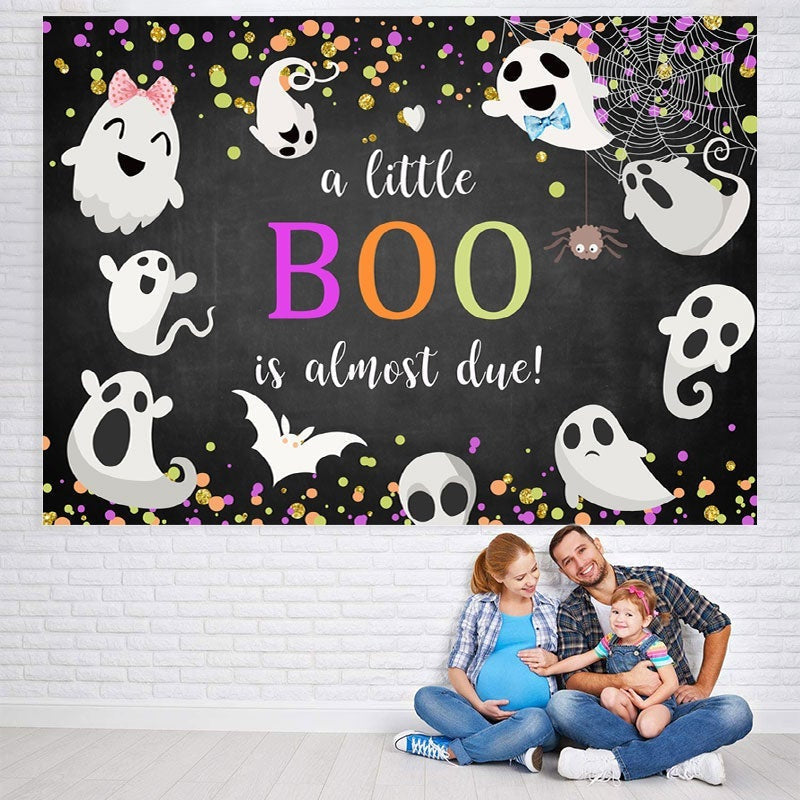 Aperturee Lovely Ghosts Halloween Themed Baby Shower Backdrop