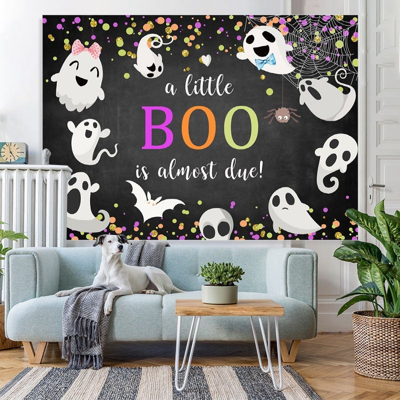 Aperturee Lovely Ghosts Halloween Themed Baby Shower Backdrop