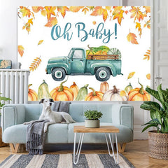 Aperturee - Oh Baby Blue Car Animals Boy Gender Reveal Backdrop