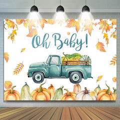 Aperturee - Oh Baby Pumpkin Truck Autumn Gender Reveal Backdrop