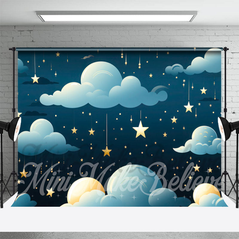 Aperturee - Shooting Star Cloud Night Cake Smash Photo Backdrop