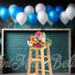 Aperturee - Shutter Doors Tire Balloons Happy Birthday Backdrop