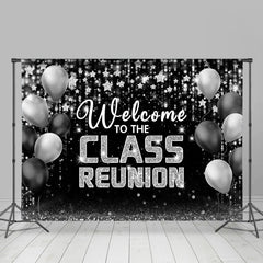 Aperturee - Silver Balloon Black Class Reunion Party Backdrop