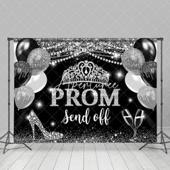 Aperturee - Silver Balloon Crown Diamond Graduation Backdrop