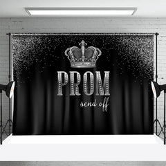 Aperturee - Silver Black Crown Diamonds Graduation Backdrop