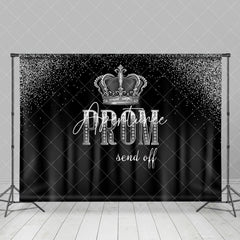 Aperturee - Silver Black Crown Diamonds Graduation Backdrop