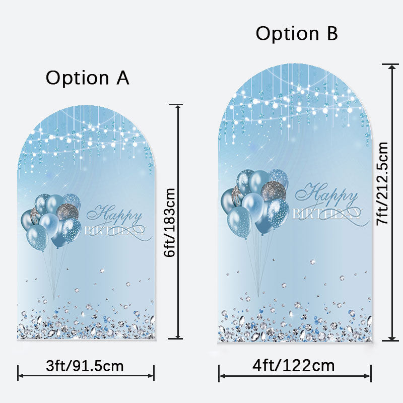 Aperturee - Silver Blue Balloon Graduation Party Arch Backdrop