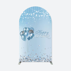 Aperturee - Silver Blue Balloon Graduation Party Arch Backdrop