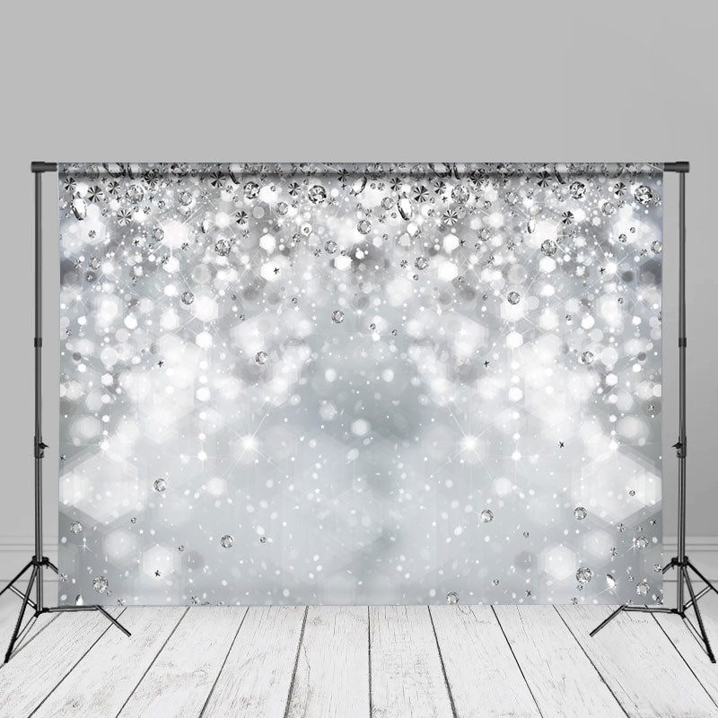 Aperturee - Silver Diamond Sparkling Bokeh Backdrop For Winter