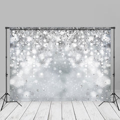 Aperturee - Silver Diamond Sparkling Bokeh Backdrop For Winter