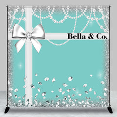 Aperturee - Silver Diamond Tiffany Blue Custom Birthday Backdrop