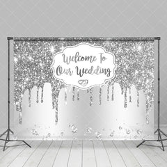 Aperturee - Silver Diamonds Sparkle Backdrop For Wedding Party