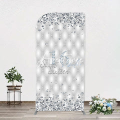 Aperturee - Silver Diamonds Sweet 16 Arch Backdrop For Birthday