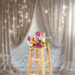 Aperturee - Silver Glitter White Retro Wall Backdrop For Photo