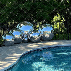 Aperturee - Silver Mirror Inflatable Ball Shiny Party Balloon