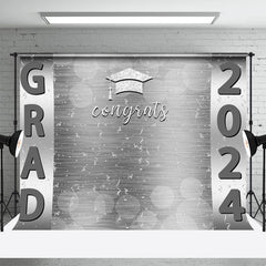 Aperturee - Silver Ribbons Bachelor Cap Graduation Backdrop