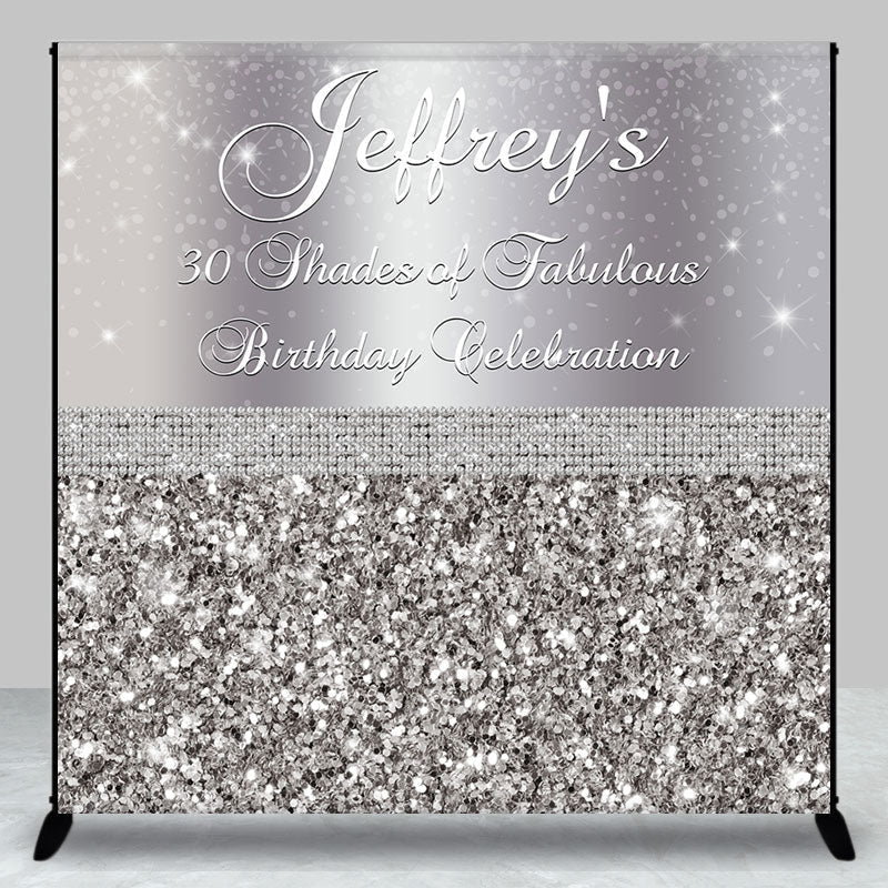 Aperturee - Silver Sequin Diamonds Custom 30th Birthday Backdrop