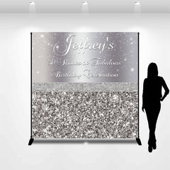 Aperturee - Silver Sequin Diamonds Custom 30th Birthday Backdrop