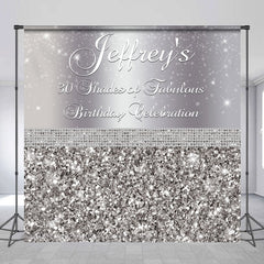 Aperturee - Silver Sequin Diamonds Custom 30th Birthday Backdrop