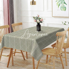 Aperturee - Simple Argyle Horizontal Stripes Rectangle Tablecloth