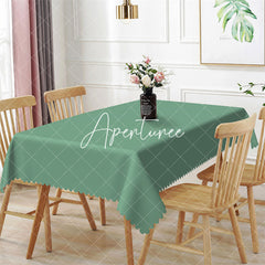 Aperturee - Simple Army Green Solid Color Rectangle Tablecloth