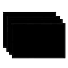 Aperturee - Simple Black Solid Color Dining Set Of 4 Placemats