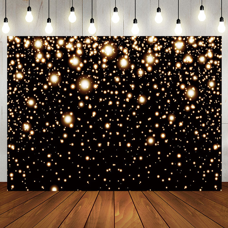 Aperturee - Simple Black Sparkle Dot Bokeh Birthday Party Backdrop