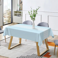 Aperturee - Simple Blue White Checkered Rectangle Tablecloth