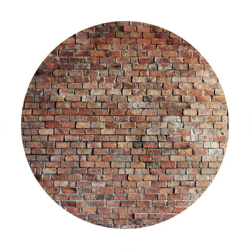 Aperturee Simple Brick Wall Round Backdrop For Happy Birthday