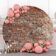 Aperturee Simple Brick Wall Round Backdrop For Happy Birthday