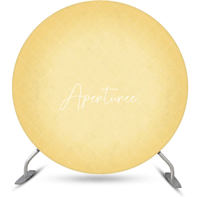 Aperturee - Simple Bright Yellow Gradient Round Birthday Backdrop