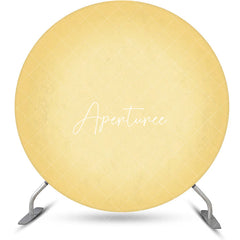 Aperturee - Simple Bright Yellow Gradient Round Birthday Backdrop