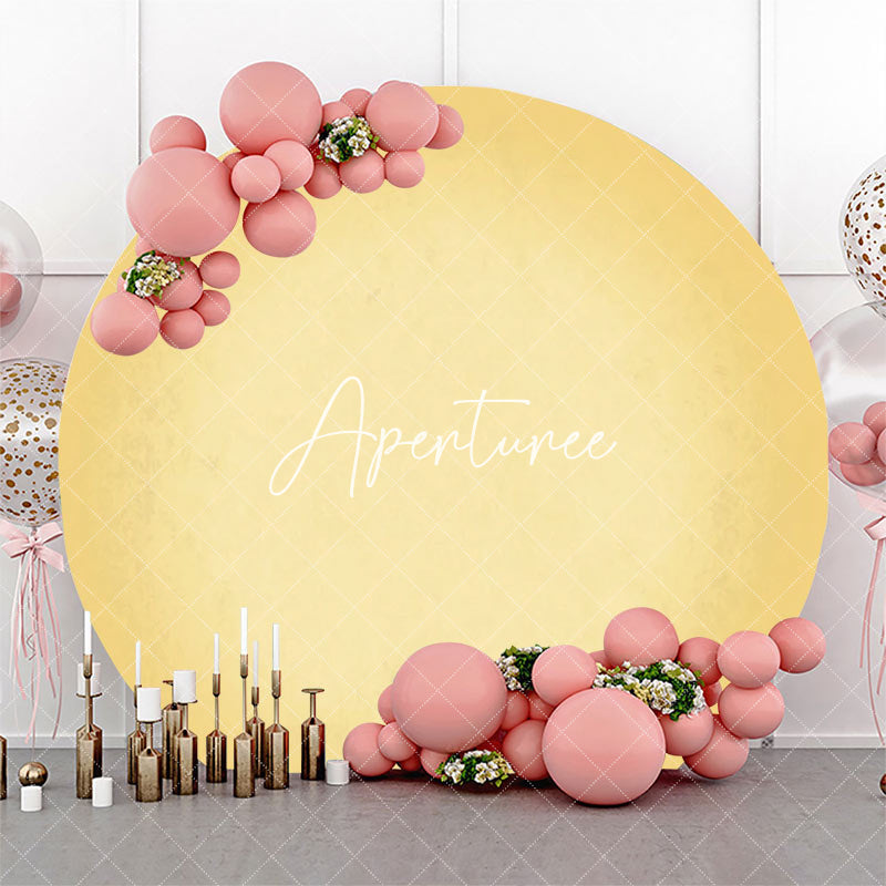 Aperturee - Simple Bright Yellow Gradient Round Birthday Backdrop