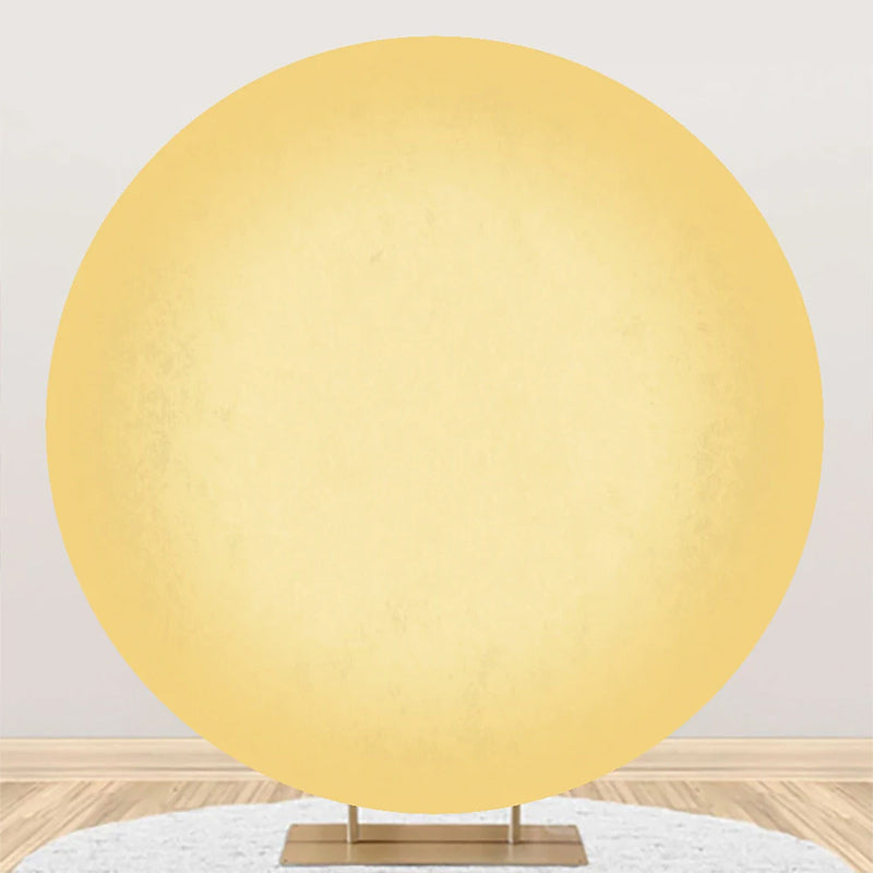 Aperturee - Simple Bright Yellow Gradient Round Birthday Backdrop