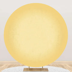 Aperturee - Simple Bright Yellow Gradient Round Birthday Backdrop