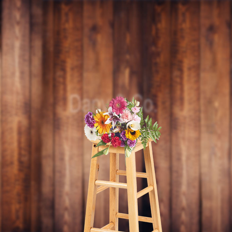 Aperturee - Simple Brown Wood Texture Backdrop For Photography