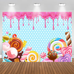 Aperturee - Simple Candy Land Happy Birthday Backdrop For Girl