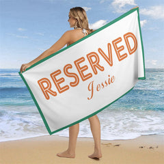 Aperturee - Simple Color Custom Name Family Beach Pool Towel