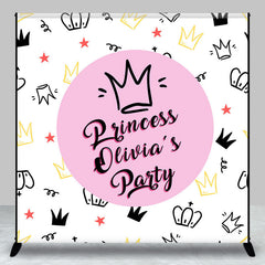 Aperturee - Simple Crown Lines Princess Custom Birthday Backdrop