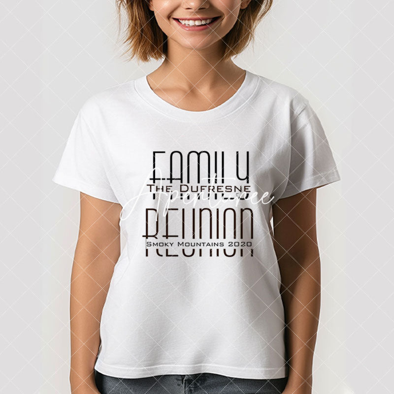 Aperturee - Simple Custom Name Family Reunion T-Shirt