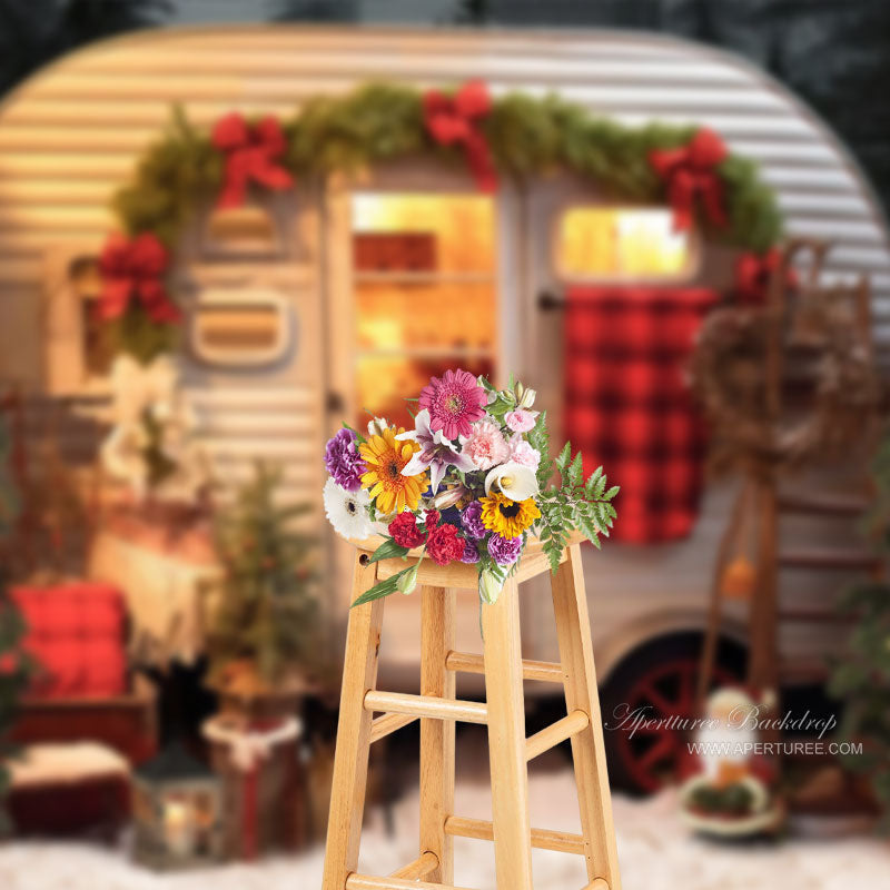 Aperturee - Simple Farmhouse Kitchen Christmas Tree Backdrop