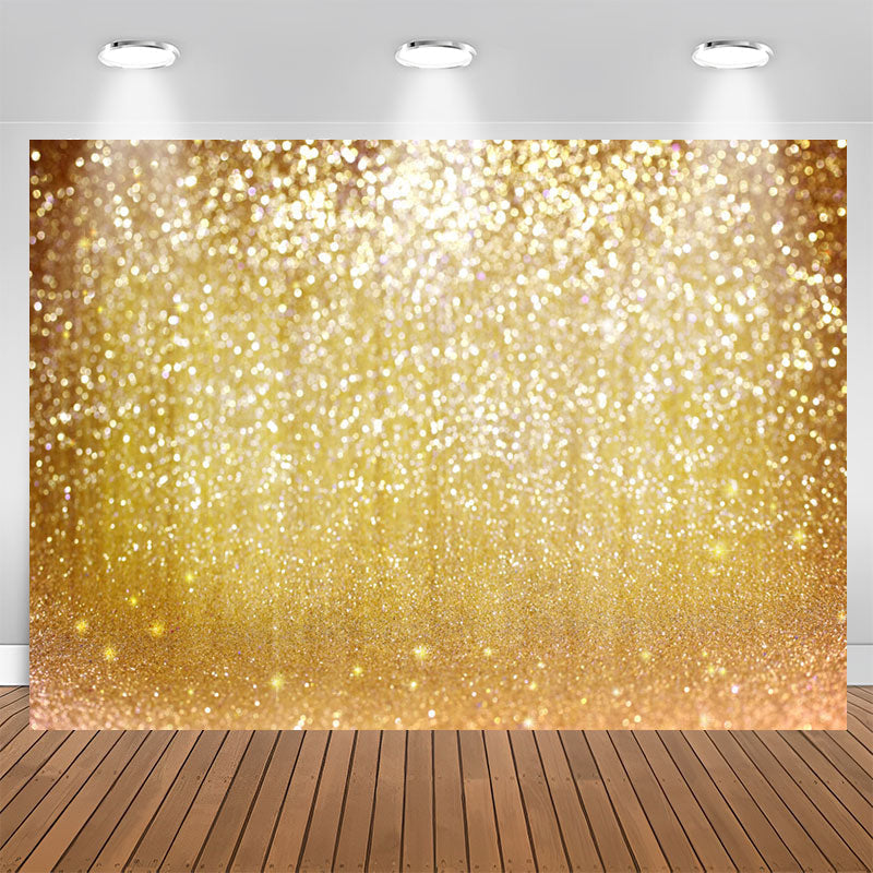 Aperturee - Simple Gold Glitter Bokeh Backdrop For Party Decoration